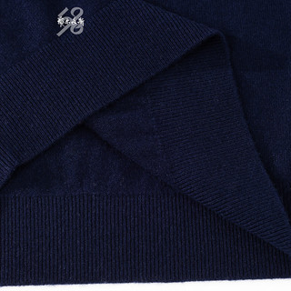 鄂尔多斯1980纯羊绒半高领纯色男羊绒针织套衫 1980蓝 185/104A/XXL