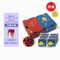 怡颗莓 云南蓝莓125g*6盒Jumbo超大果+黑珍珠车厘子5斤3J级+怡颗莓酸奶杯