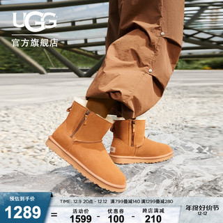 UGG 2023冬季女士经典靴休闲舒适双拉链款迷你短靴雪地靴 1118853