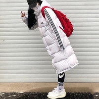 阿迪达斯 （adidas）官网女装羽绒服23冬季运动服加厚保暖长款过膝连帽羽绒服 HN2098/含绒量80%/偏大一码 2XL