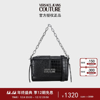 VERSACE 范思哲 Jeans Couture女士ZIPPER BAGS单肩包 黑色