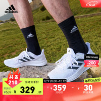 adidas阿迪达斯轻运动X9000L1 M男子休闲实用舒适跑步鞋 白/黑 44(270mm)