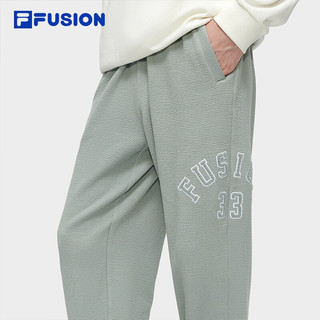 FILA FUSION斐乐潮牌针织长裤男时尚休闲宽松运动裤 瓦石灰-GY 180/88A/XL