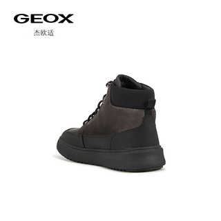 GEOX 杰欧适 男鞋冬圆头酷帅潮流舒适马丁靴U36DTD 黑色/石墨灰C9036 41