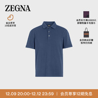 杰尼亚（Zegna）经典款工装蓝 12milmil12 羊毛短袖 Polo 衫E7369-A791-B06-58