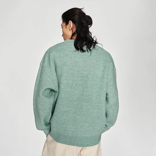 Lee韩国设计宽松版大logo羊毛混纺套头毛衣潮流LUT0063 绿色 M
