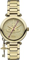 Vivienne Westwood Kensington II 女式石英手表 金色表盘不锈钢表链VV006KGD