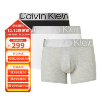 卡尔文·克莱恩 Calvin Klein CK男士平角内裤棉质3条装 送男友礼物 000NB3130A MPI黑白灰 S