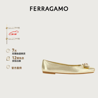 菲拉格慕(Ferragamo)女士黄色芭蕾平底鞋 0759954_1D _ 75 