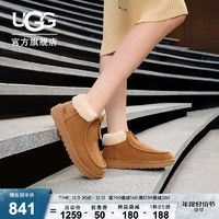 UGG 2023冬季新款女士休闲舒适平底高帮圆头拉链时尚便鞋靴1143955