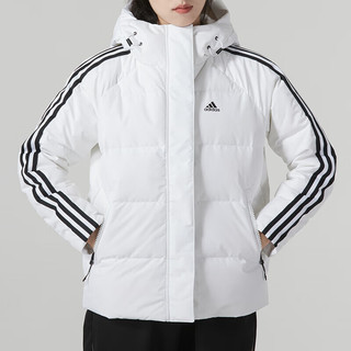 阿迪达斯 （adidas）羽绒服女装 运动服户外保暖御寒三条纹休闲连帽外套 IT8721 M/165