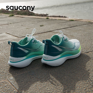 索康尼（SAUCONY）男鞋 啡速3竞速跑鞋稳定支撑运动鞋耐磨减震跑步鞋 啡速3/白绿 44/10/280mm