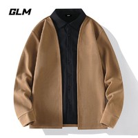 抖音超值购：Semir 森马 森馬集团品牌GLM加绒开衫毛衣男士秋冬季衬衫领假两件针织衫外套