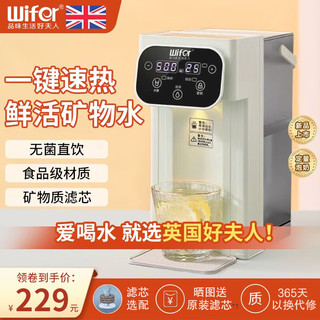 WIFER 品味生活好夫人 好夫人英国台式即热式饮水机过滤器净水器家用净饮直饮机加热一体机桌面即热式饮水机小型迷你速热饮水机 滤芯款|双显3升白色