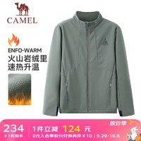 88VIP：CAMEL 骆驼 运动外套男夹克冬加绒防泼水防静电户外登山服 J13CA66022，枪灰色 M