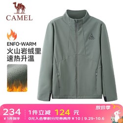 CAMEL 骆驼 运动外套男夹克冬加绒防泼水防静电户外登山服 J13CA66022，枪灰色 M