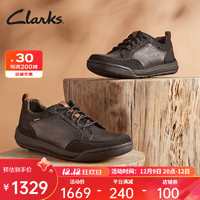 Clarks 其乐 艾什科系列 男士休闲皮鞋 261676497 黑色 41.5