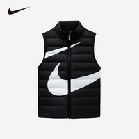 NIKE 耐克 童装男女童大LOGO羽绒马甲儿童立领保暖上衣 正黑色 110/52(4)