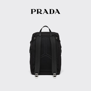 PRADA 普拉达 再生尼龙和皮革双肩包背包 黑色