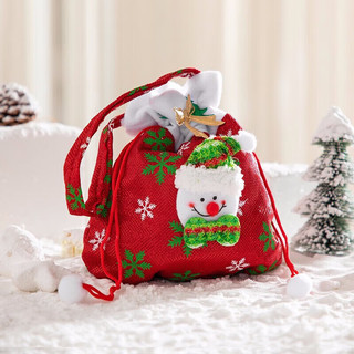 千棵树圣诞节装饰品圣诞节苹果袋平安夜苹果袋子幼儿园糖果袋麻布袋 圣诞装饰-苹果袋子A 大