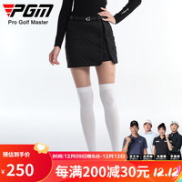 PGM高尔夫服装女士加绵短裙秋冬季保暖女装半身裙包臀裙柔软舒适 QZ096-黑色 L