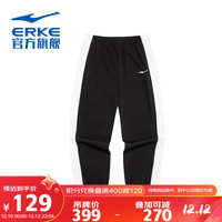 鸿星尔克大球系列丨男装针织长裤运动裤宽松舒适裤子男 正黑 2XL