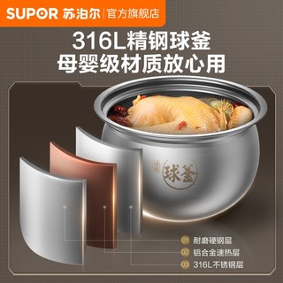 SUPOR 苏泊尔 球釜电压力锅大容量5L