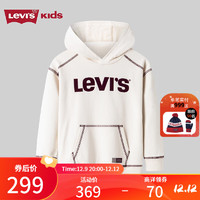 Levi's李维斯童装儿童连帽卫衣男女童复古休闲上衣 糖果白 160/76(L)