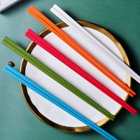 唐宗筷 合金筷子 五色格纹分餐筷 5双装