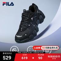 FILA 斐乐 猫爪鞋女鞋黑色老爹鞋休闲鞋复古登山运动鞋子3代男士