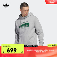 adidas阿迪达斯三叶草男装冬季运动连帽卫衣IK7657 中麻灰 A/XS