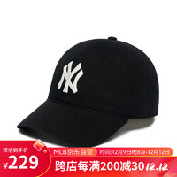 MLB帽子四季大标软顶棒球帽鸭舌帽男女3ACP6601N-50BKS-F/黑色