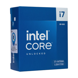 Intel英特尔14代酷睿 i7-14700K/14700KF 20核28线程 CPU处理器板U套装 i7-14700K【20核28线程】带核显 ROGSTRIXB760-G GAMINGWIFI
