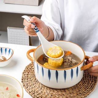 KAWASIMAYA 川岛屋 汤勺家用大号盛汤喝汤用大勺子陶瓷日式汤匙调羹粥勺稀饭勺 火影汤勺