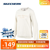 斯凯奇Skechers运动卫衣女秋季保暖套头圆领摇粒绒上衣P423W072