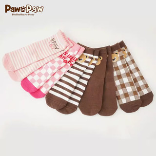 Paw in Paw PawinPaw卡通小熊童装20男女童长袜针织袜子时尚舒适 粉红色/25 14cm