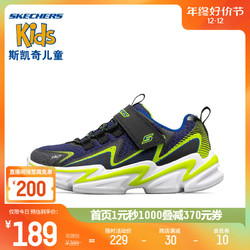 SKECHERS 斯凯奇 WAVETRONIC 男童休闲运动鞋 403603N/BKNV 黑色/海军蓝色 32码