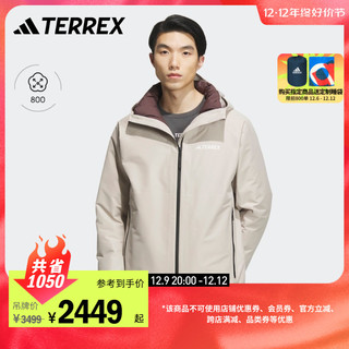 adidas 阿迪达斯 TERREX男抗风防水800蓬鹅绒内胆三合一户外冲锋衣