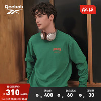 Reebok锐步男女同款时尚潮流假两件针织长袖T恤 23FRC503UGL1 A/M