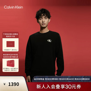 Calvin Klein【礼袋龙年系列】 Jeans24春季男女新年红卫衣J400354 BEH-太空黑 M