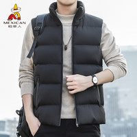 稻草人（MEXICAN）马甲男冬季新年红棉服男外套男立领坎肩加厚保暖背心黑色