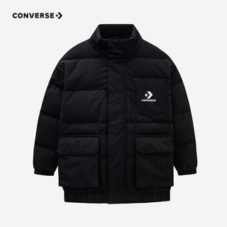 CONVERSE 匡威 童装男女童短款三防羽绒服儿童保暖上衣 正黑色 140/68