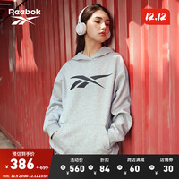 Reebok 男女同款经典运动休闲时尚纯色连帽套头衫卫衣 灰色 2XL