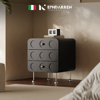 EPHDARREN/弗达伦 意式极简艺术床头柜设计师卧室储物床边柜收纳烤漆不锈钢创意现代