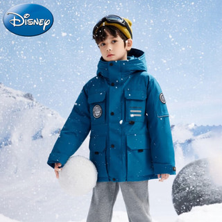 迪士尼极寒保暖儿童羽绒服男童女童中长款加厚秋冬季大童装小孩派克外套 红色 140cm