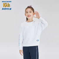 SKECHERS 斯凯奇 舒适女童针织套头卫衣P423G007 亮白色/0019 130cm