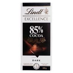 Lindt 瑞士莲 EXCELLENCE特醇 85%可可黑巧克力 100g 排块装
