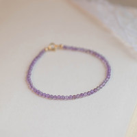 TMOWO 紫水晶上岸幸运金珠小众设计礼物14k轻奢叠戴手链女礼物