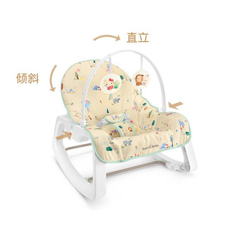 费雪(Fisher-Price)婴儿器玩具宝宝摇椅安抚哄睡男女宝宝儿童玩具脚踏钢琴架 多功能轻便摇椅款HBD63