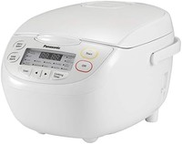 Panasonic 松下电器 5杯（未煮熟）电饭锅，带有针对糙米，白米和粥或汤的预程烹饪选项-1.0升-SR-CN108（白色）